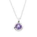 Pendant silver Crease Blossom amethyst 5 mm fac