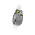 Ring Crease Silber Peridot 5 und 3 mm rund fac