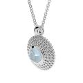 Pendant silver blue topaz 5 mm round cab