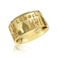 Ring City of Lübeck silver gold plated yellow