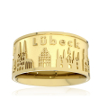 Ring City of Lübeck silver gold plated yellow