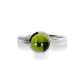 Ring silver Strandcores peridot 7 mm round cab