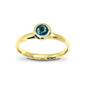 Ring Gold 585 Swiss blue Topas 5 mm cab