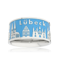 Ring Stadt Lübeck Silber Emaille blau