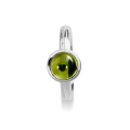 Ring silver Strandcores Peridot 7 mm round cab