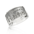 City ring London silver oxidised