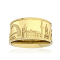 City Ring Cologne Silver Gold Plated 10 mm wide