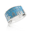 Ring City of Lübeck silver enamel blue