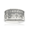 City ring London silver oxidised