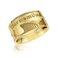 Ring City of Warnemünde silver gold plated 10 mm wide