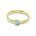 Ring Gold 585 Swiss blue Topas 4 mm cab