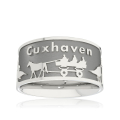 Ring City of Cuxhaven silver oxidised