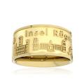 City ring Rügen-Binz silver gold plated