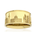 Ring Stadt Berlin Silber Gold plattiert 10 mm breit