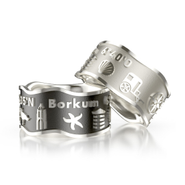 Strandring Borkum Silber-hell