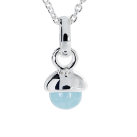 Anhänger Silber Eichel Aquamarin 5 mm cab