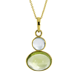 Anhänger 585 Gelbgold Peridot/Sky Blue Topas