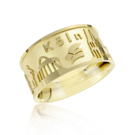 City ring Cologne 585 yellow gold 10 mm wide