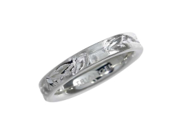 Ring silver light Leaves 4 mmm