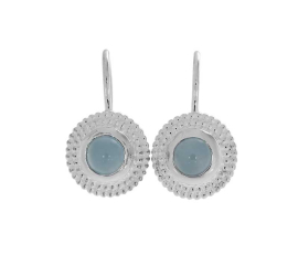 Ohrhänger Dots Silber Aquamarin 5 mm