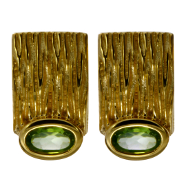 Ohrstecker Crease Silber Peridot fac Gold-plattiert