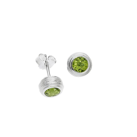 Ohrstecker Silber Crease Blossom Peridot 5 mm fac