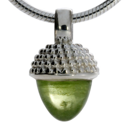 Anhänger Dots Eichel si Peridot 8 mm cab