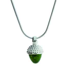 Anhänger Dots Eichel si grüner Turmalin 8 mm cab