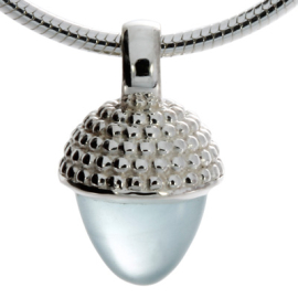 Anhänger Dots Eichel si Aquamarin 8 mm cab