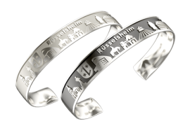 Rüsselsheim bangle ladies silver oxidised