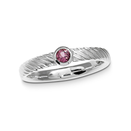 Ring Silber Waves pink Turmalin 3 mm rund fac
