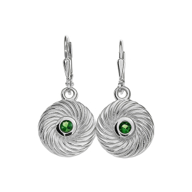 Ohrring Silber Waves Tsavorith 3 mm rund fac