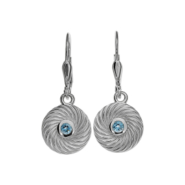 Ohrring Silber Waves Topas swiss 3 mm rund fac