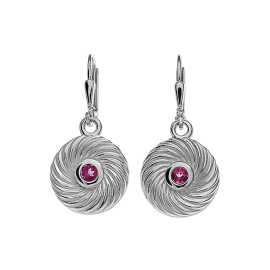 Ohrring Silber Waves pink Turmalin 3 mm rund fac