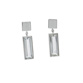 Ohrhänger Crease Miro Silber hell white topas