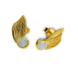 Ohrstecker Strandcores si/goldplattiert Aquamarin 5 mm rund cab