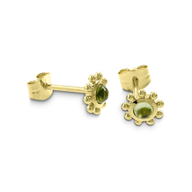 Ohrstecker 585 Gelbgold peridot 3 mm cab.