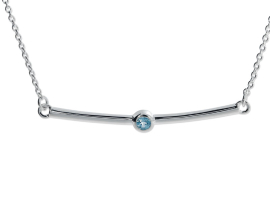 Pendantr silver topaz swiss blue 3 mm round fac