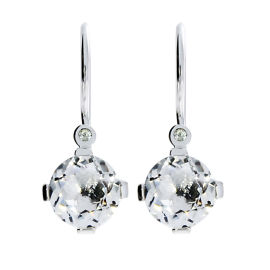 Ohrring si weißer Topas rund