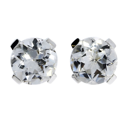 Ohrstecker si weißer Topas rund