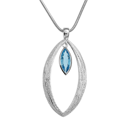 Anhänger Crease Spitzoval Silber hell