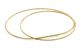 Drahtcollier 1,1 mm Gold 585 Clickverschluss 45 cm