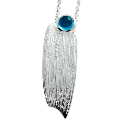 Anhänger Strandcores Silber hell Swiss Blue Topas 7mm cab