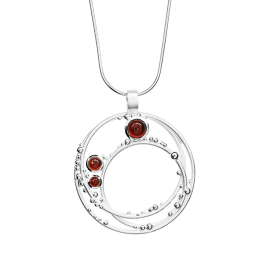 Anhänger Silber Dots Granat 3,4, 6 mm cab