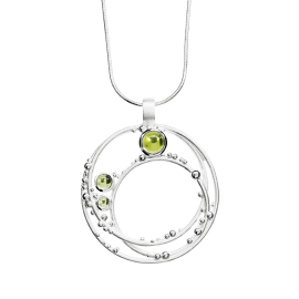 Anhänger Silber Dots Peridot 3,4, 6 mm cab