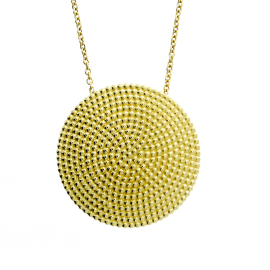 Pendant silver dots 20 mm yellow gold plating