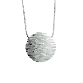 Pendant silver crease round 19 mm