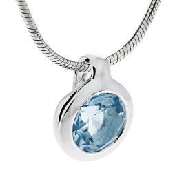 Anhänger Silber Sky blue Topas rund 7 mm