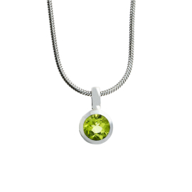 Anhänger Silber Peridot 5 mm rund fac