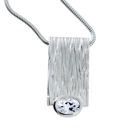 Pendant crease silver white topaz fac
